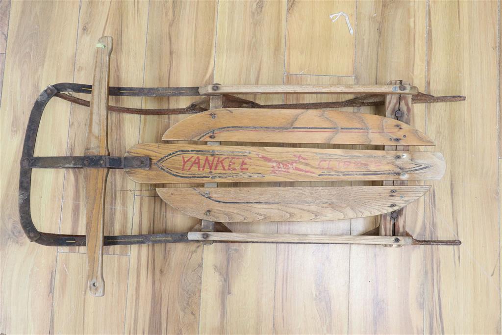 A 1950s American Yankee Clipper toboggan, 85cm